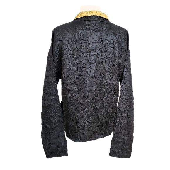 Lou Nardi Reversible Black & Gold Crinkle Jacket - Picture 2 of 8